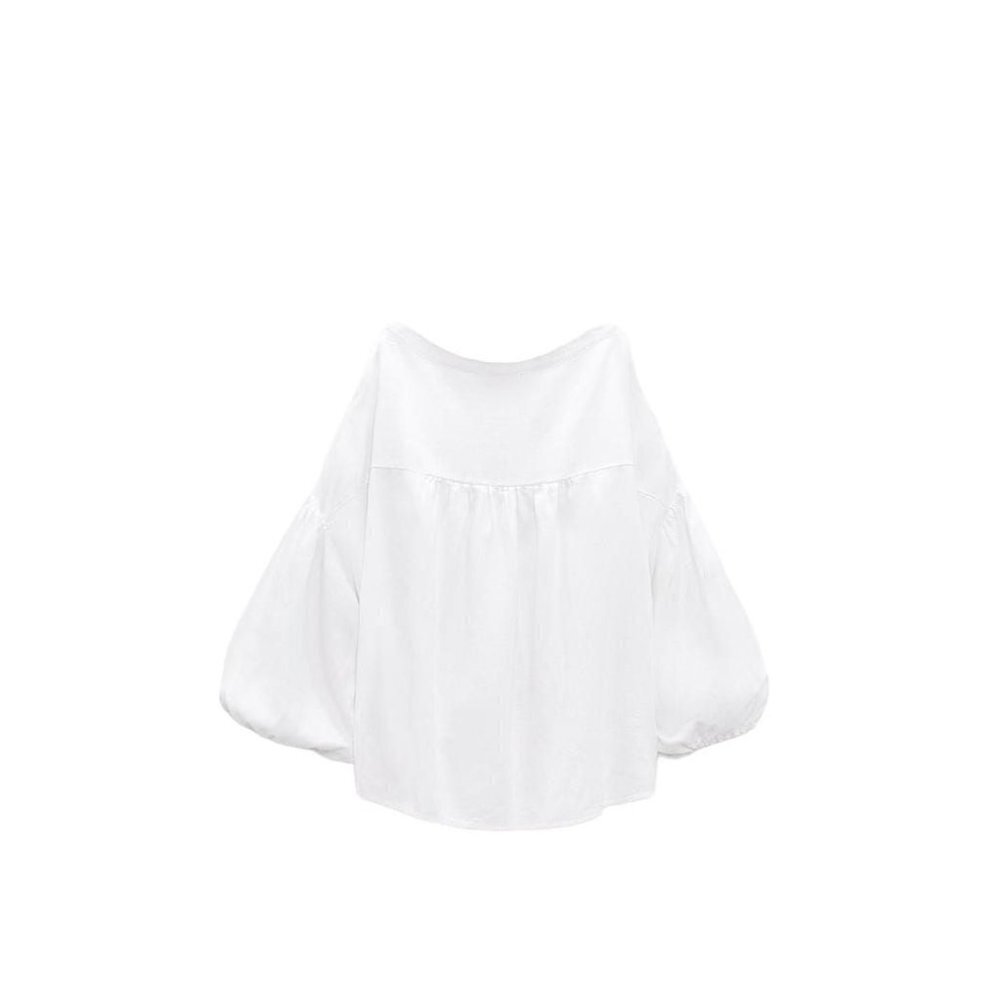 ZARA SHIRT WITH LINEN KNOT WHITE SIZE S | 3243/709